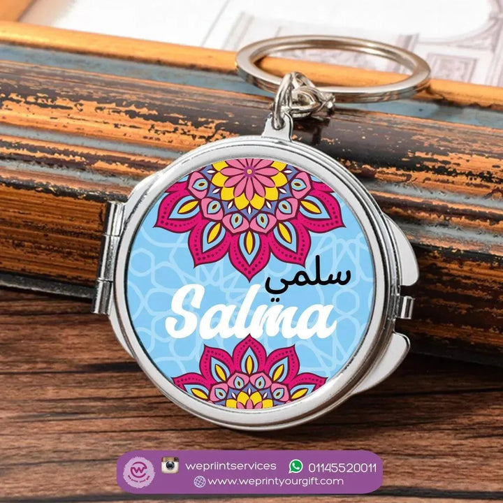 Metal Keychain - With Inside Mirror - Mandala - WE PRINT