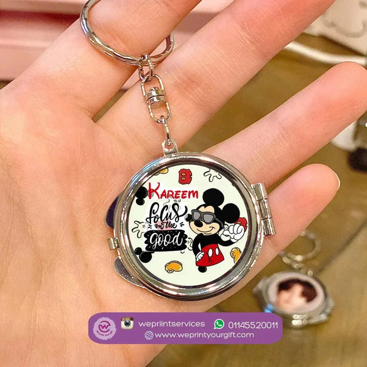 Metal Keychain - With Inside Mirror - Minnie Mouse - WE PRINT