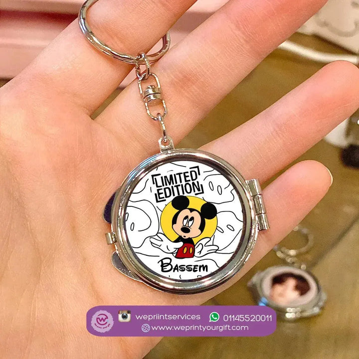 Metal Keychain - With Inside Mirror - Minnie Mouse - WE PRINT