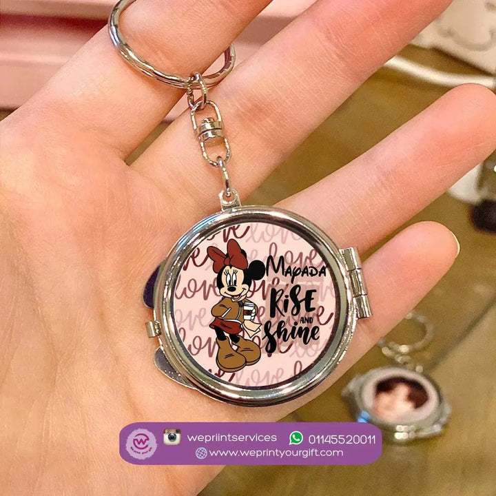 Metal Keychain - With Inside Mirror - Minnie Mouse - WE PRINT