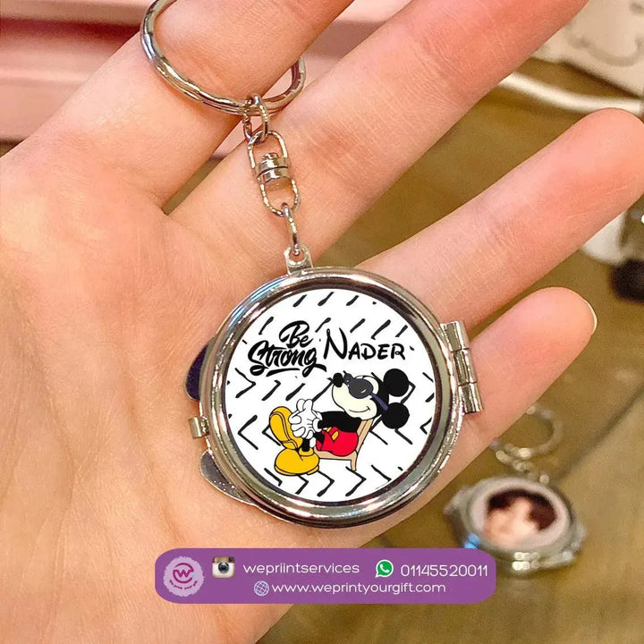 Metal Keychain - With Inside Mirror - Minnie Mouse - WE PRINT