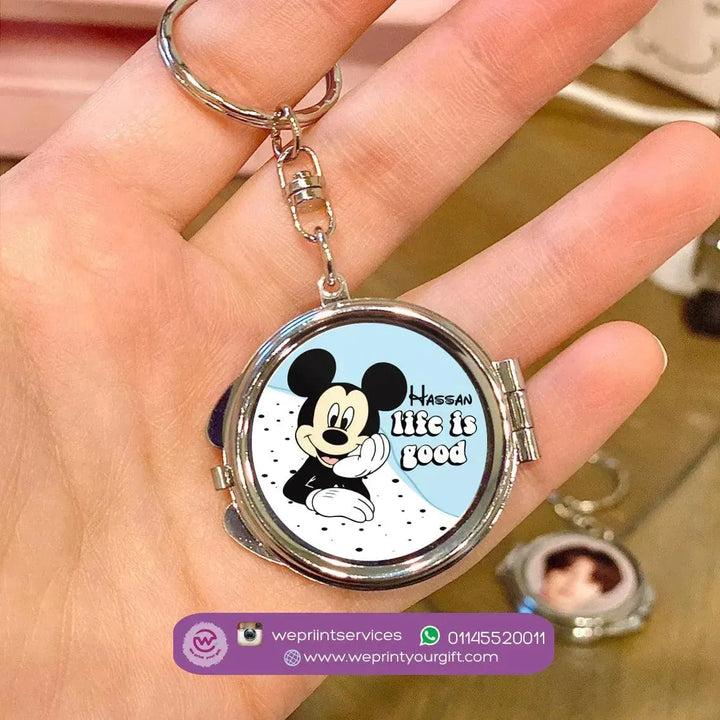 Metal Keychain - With Inside Mirror - Minnie Mouse - WE PRINT