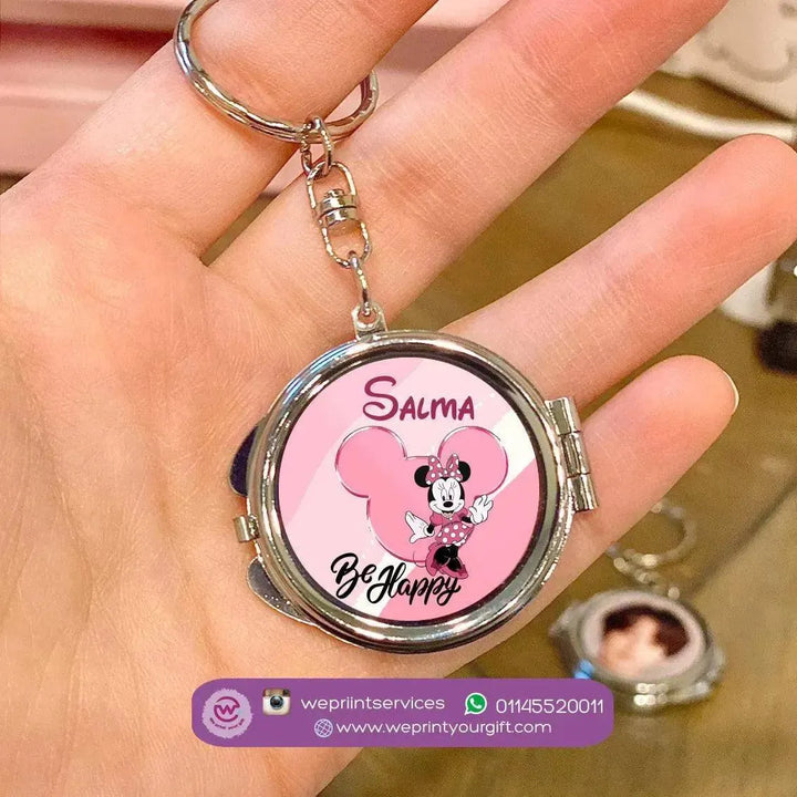 Metal Keychain - With Inside Mirror - Minnie Mouse - WE PRINT