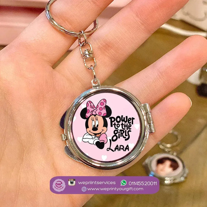 Metal Keychain - With Inside Mirror - Minnie Mouse - WE PRINT