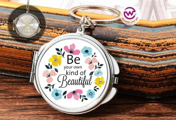 Metal Keychain - With Inside Mirror - Motivational Quotes - WE PRINT