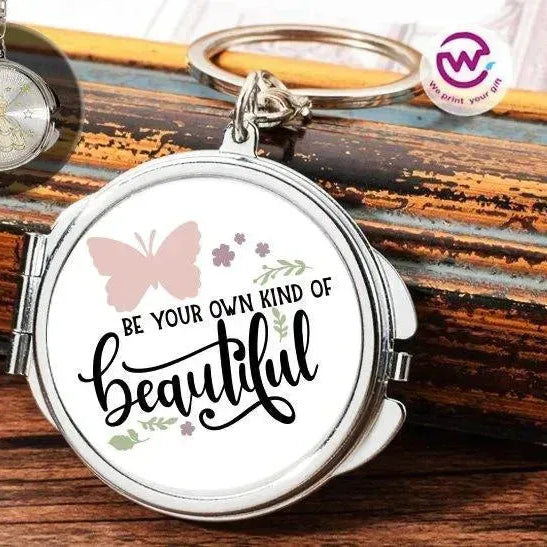 Metal Keychain - With Inside Mirror - Motivational Quotes - WE PRINT