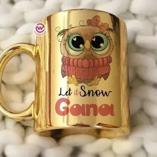 Mirror Ceramic Mug - Christmas owl - WE PRINT