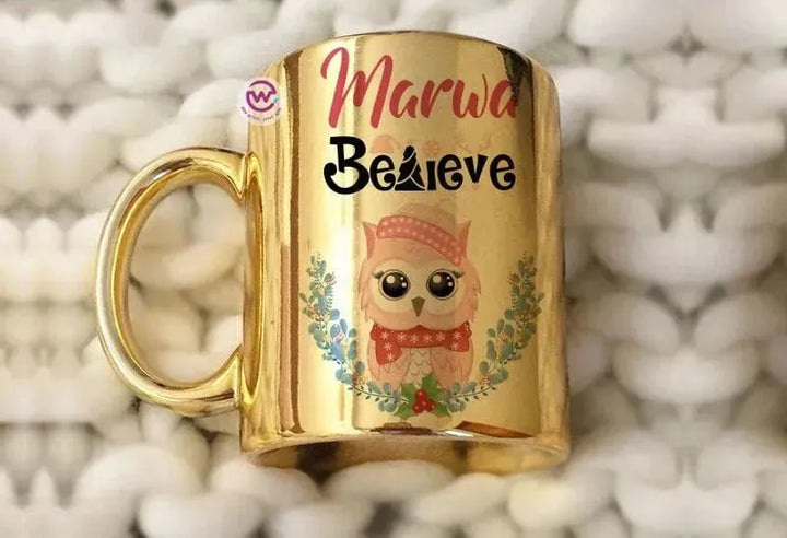 Mirror Ceramic Mug - Christmas owl - WE PRINT