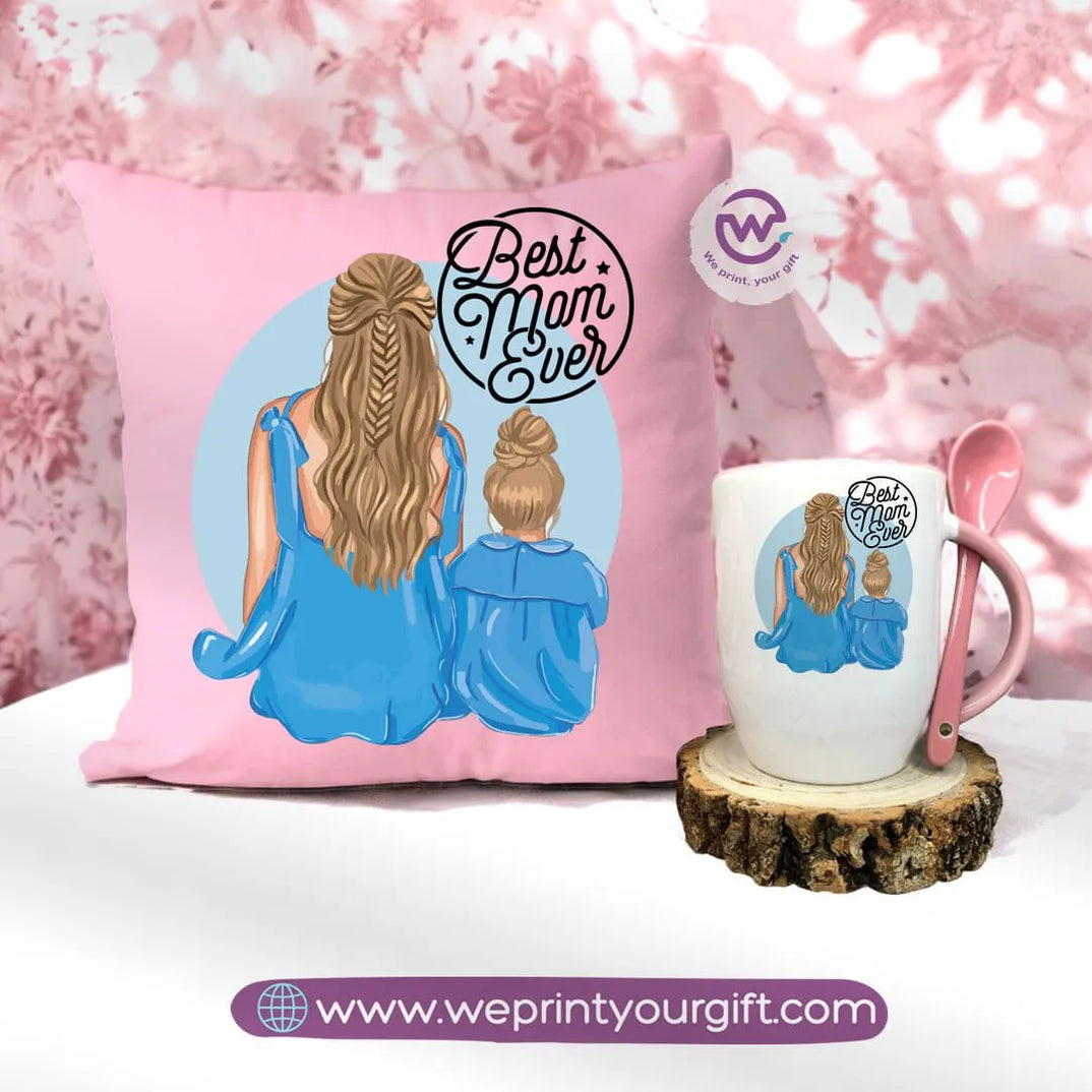 Mother's Day Set ( Square cushion+ spoon mug) - WE PRINT