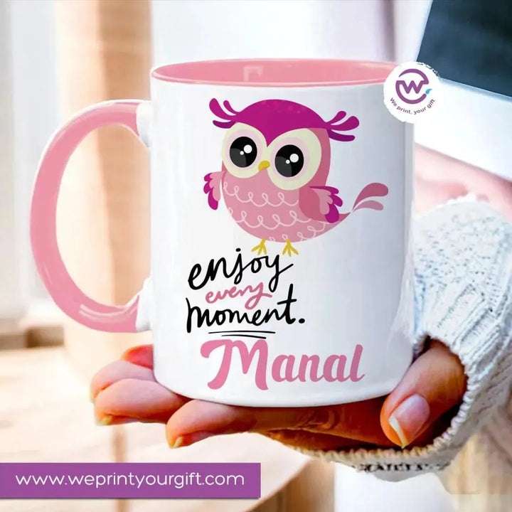 Mug-Colored Inside - Cute Owl - WE PRINT