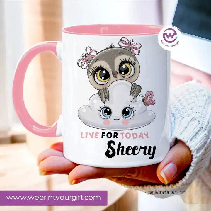 Mug-Colored Inside - Cute Owl - WE PRINT