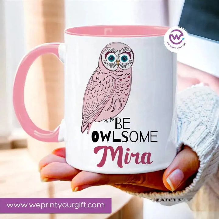 Mug-Colored Inside - Cute Owl - WE PRINT