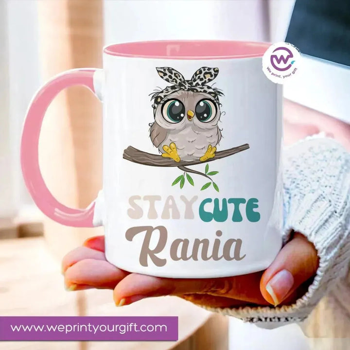 Mug-Colored Inside - Cute Owl - WE PRINT