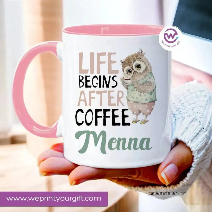 Mug-Colored Inside - Cute Owl - WE PRINT