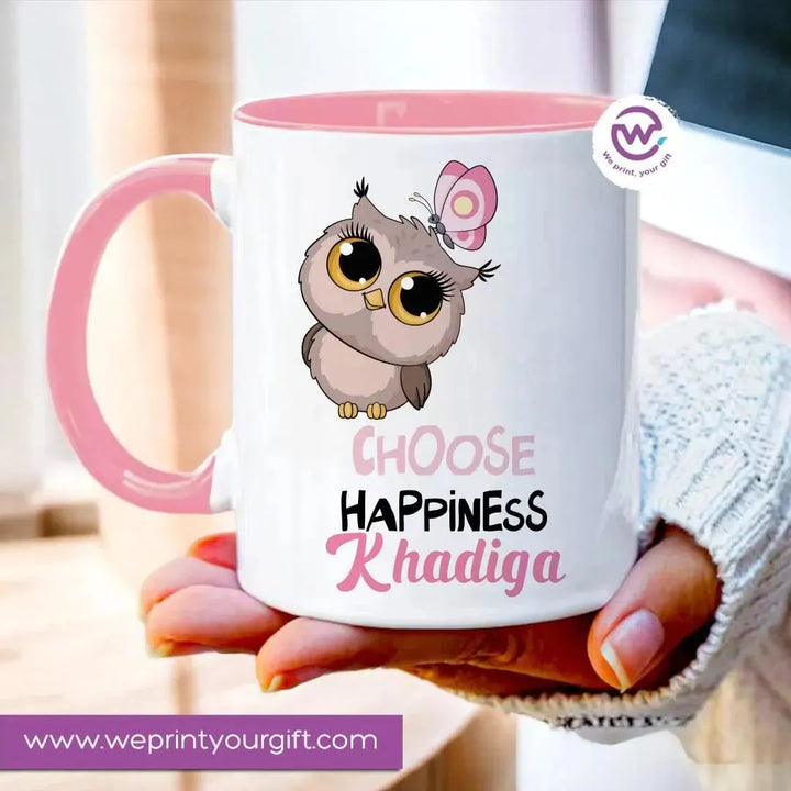 Mug-Colored Inside - Cute Owl - WE PRINT