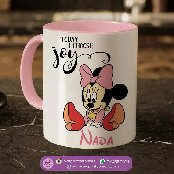 Mug-Colored Inside- Minnie Mouse - WE PRINT