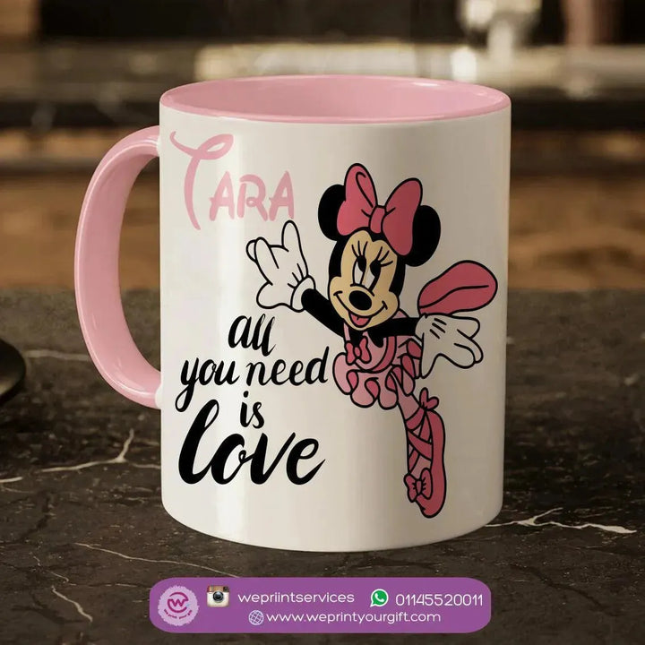 Mug-Colored Inside- Minnie Mouse - WE PRINT