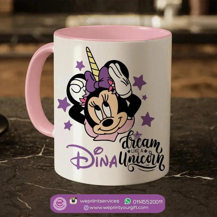 Mug-Colored Inside- Minnie Mouse - WE PRINT