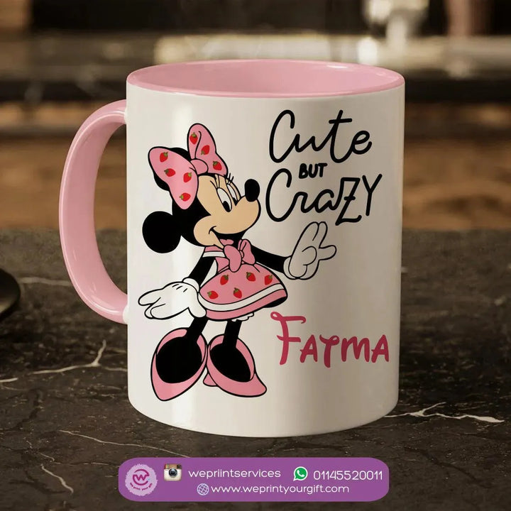 Mug-Colored Inside- Minnie Mouse - WE PRINT