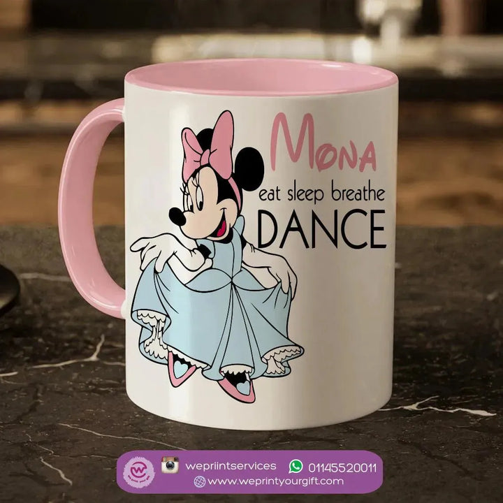 Mug-Colored Inside- Minnie Mouse - WE PRINT