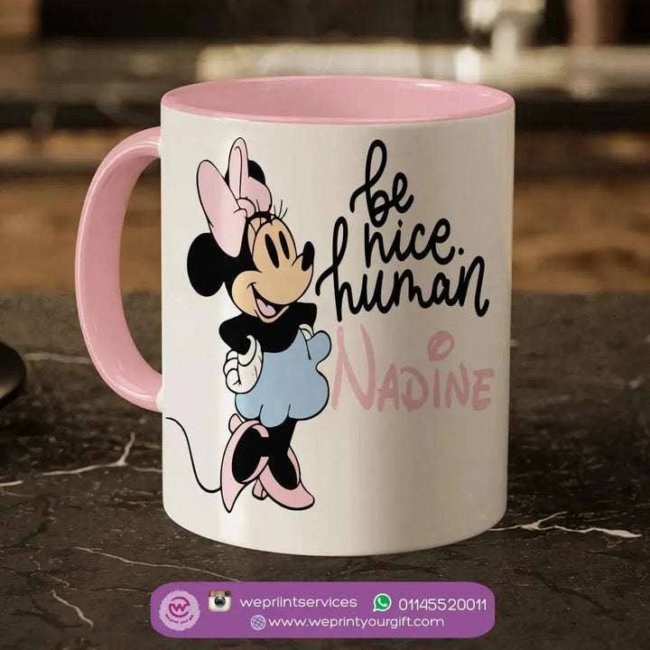 Mug-Colored Inside- Minnie Mouse - WE PRINT