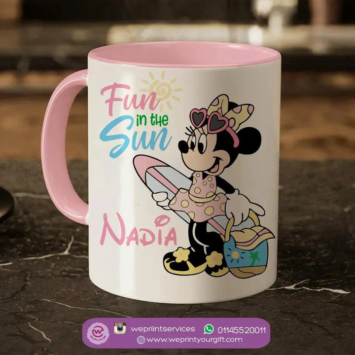 Mug-Colored Inside- Minnie Mouse - WE PRINT