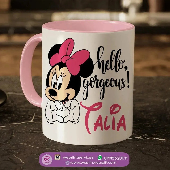 Mug-Colored Inside- Minnie Mouse - WE PRINT