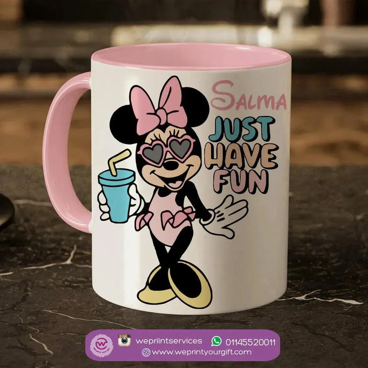 Mug-Colored Inside- Minnie Mouse - WE PRINT