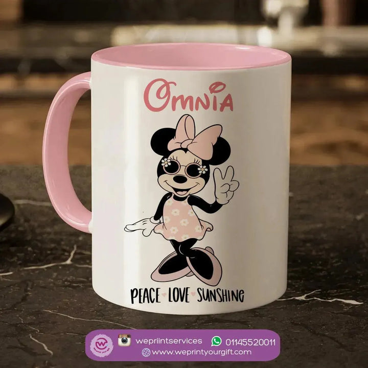 Mug-Colored Inside- Minnie Mouse - WE PRINT