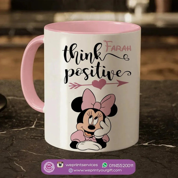 Mug-Colored Inside- Minnie Mouse - WE PRINT