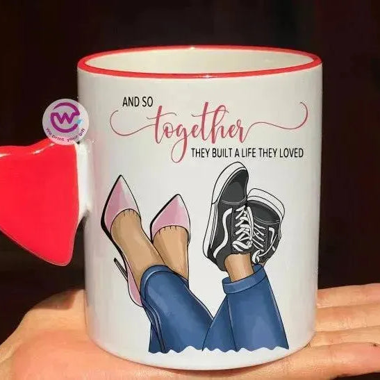 Mug-With Solid Heart Handle -Valentine's Day - WE PRINT