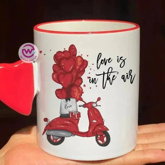 Mug-With Solid Heart Handle -Valentine's Day - WE PRINT
