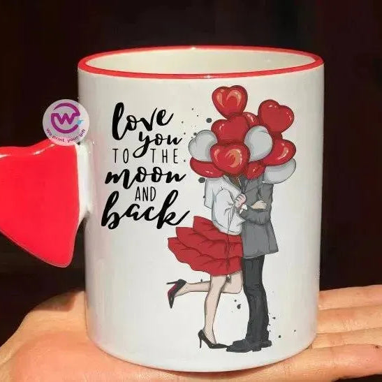 Mug-With Solid Heart Handle -Valentine's Day - WE PRINT