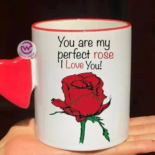 Mug-With Solid Heart Handle -Valentine's Day - WE PRINT
