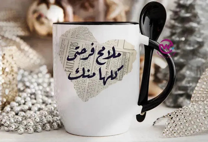 Mug-With Spoon - Arabic Design Lovers - WE PRINT