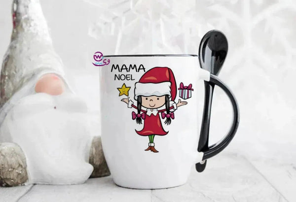 Mug-With Spoon -Christmas-A - WE PRINT