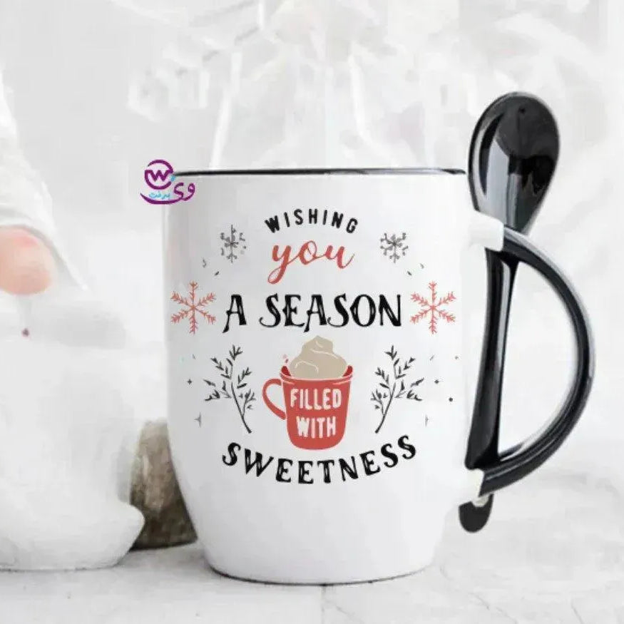 Mug-With Spoon -Christmas-A - WE PRINT