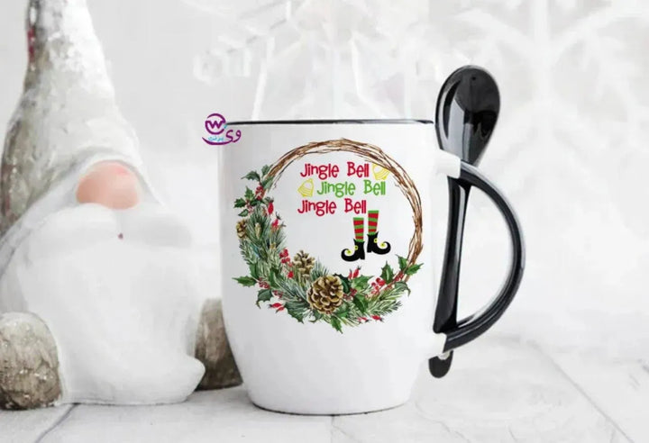 Mug-With Spoon -Christmas-A - WE PRINT