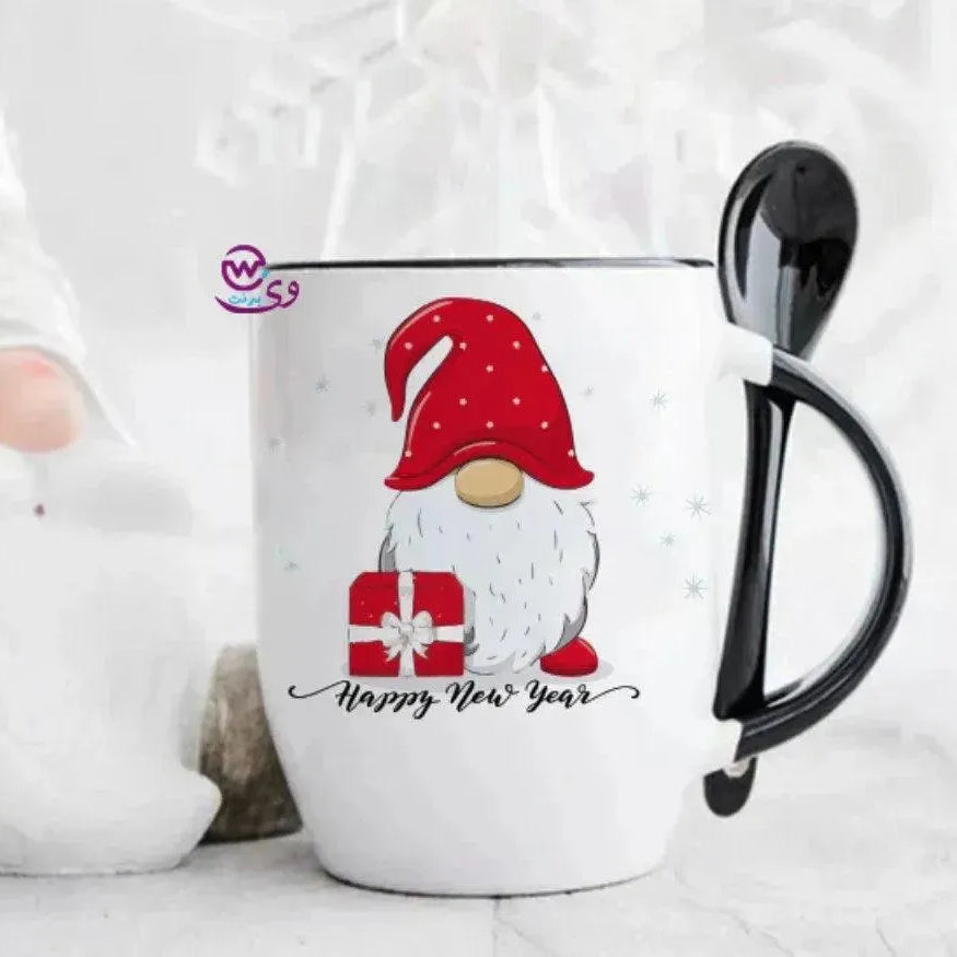 Mug-With Spoon -Christmas-A - WE PRINT