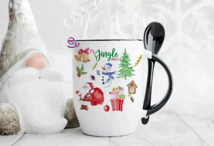 Mug-With Spoon -Christmas-A - WE PRINT