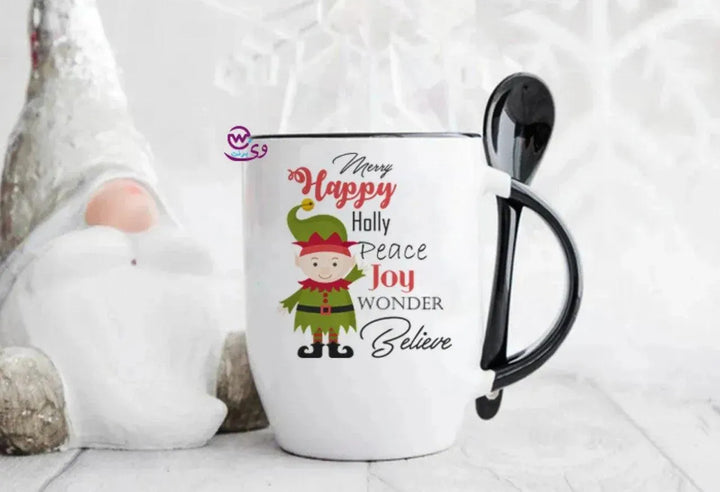 Mug-With Spoon -Christmas-A - WE PRINT