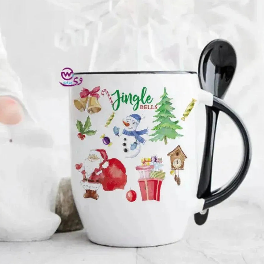 Mug-With Spoon -Christmas-A - WE PRINT