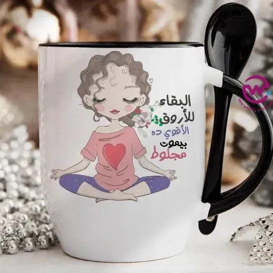 Mug-With Spoon - Comic -D - WE PRINT