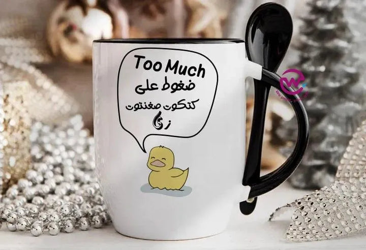 Mug-With Spoon - Comic -D - WE PRINT