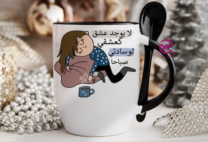 Mug-With Spoon - Comic -D - WE PRINT