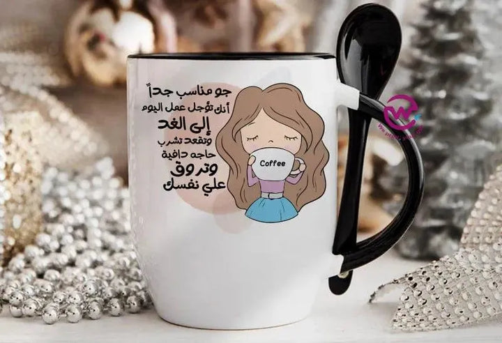 Mug-With Spoon - Comic -D - WE PRINT