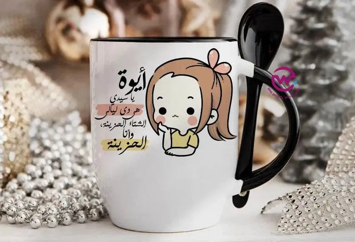 Mug-With Spoon - Comic -D - WE PRINT