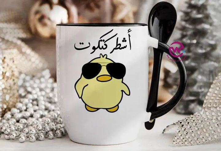 Mug-With Spoon - Comic -D - WE PRINT