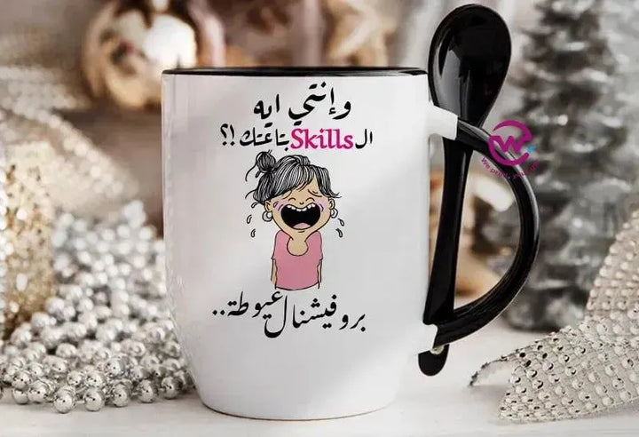 Mug-With Spoon - Comic -D - WE PRINT