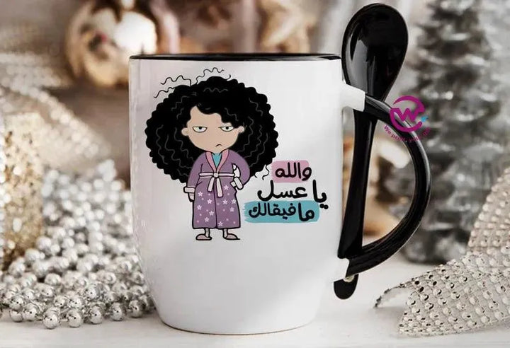 Mug-With Spoon - Comic -D - WE PRINT